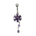 piercing de nombril de haute qualité avec 9 strass et une tige en acier chirurgicale.-bijouxbijoux.ch