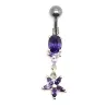 piercing de nombril avec un gros strass et un pendentif en forme d'étoile . - bijouxbijoux.ch