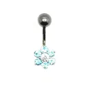 piercing de nombril avec une fleur bi-couleur de haute qualité. - bijouxbijoux.ch