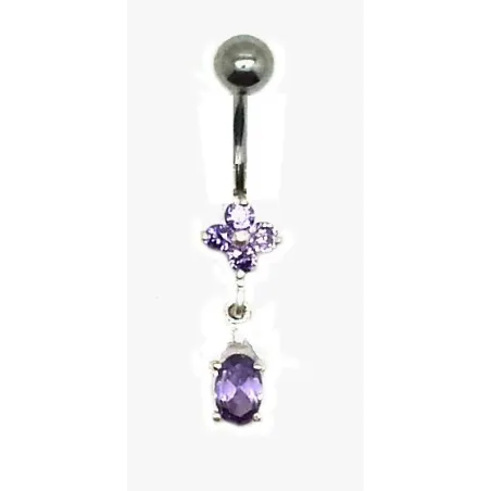 piercing de nombril avec motif en argent et tige, en acier chirurgical,très bon prix. - bijouxbijoux.ch