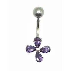 percing de nombril avec 4 strass à un prix défiant toute concurrence.-bijouxbijoux.ch