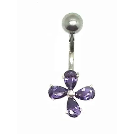 percing de nombril avec 4 strass à un prix défiant toute concurrence.-bijouxbijoux.ch