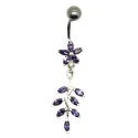 piercing de nombril en argent avec de nombreux strass très beaux.-bijouxbijoux.ch
