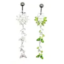 piercing de nombril en argent ,superbe avec de nombreux strass de qualité .- bijouxbijoux.ch