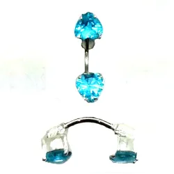 piercing de nombril argent et acier chirurgical.-bijouxbijoux.ch