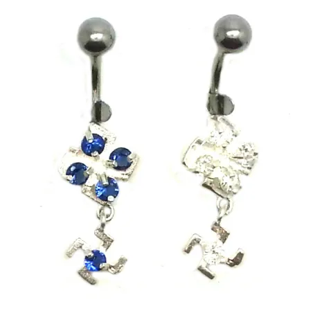 piercing de nombril en argent et acier chirurgical avec de nombreux strass pour 39 frs .-bijouxbijoux.ch