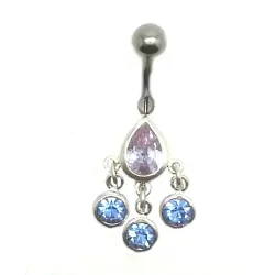 piercing de nombril en argent et acier chirurgical bi-couleurs  pour 49 frs .-bijouxbijoux.ch