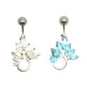  joli piercing de nombril avec beaucoup de strass, monté sur argent et tige acier chirurgical vendu par bijouxbijoux.ch