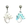  joli piercing de nombril avec beaucoup de strass, monté sur argent et tige acier chirurgical vendu par bijouxbijoux.ch