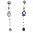 piercing de nombril en argent et acier chirurgical avec 2 strass,vous est proposé par bijouxbijoux.ch