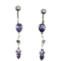 piercing de nombril en argent et acier chirurgical avec 2 strass,vous est proposé par bijouxbijoux.ch