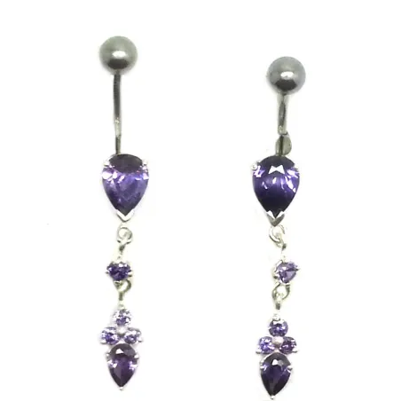 piercing de nombril en argent et acier chirurgical avec 2 strass,vous est proposé par bijouxbijoux.ch