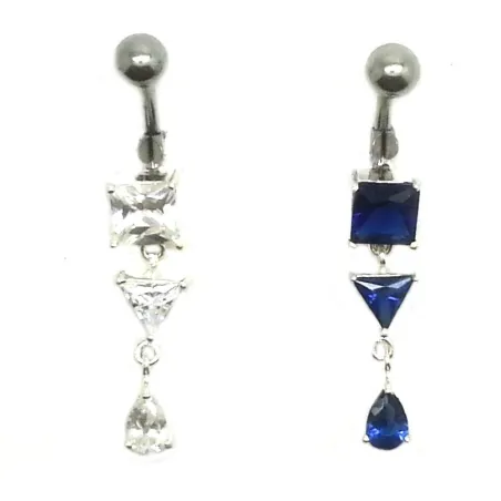 piercing de nombril en argent et acier chirurgical avec 3 strass pour 49 frs .-bijouxbijoux.ch
