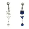 piercing de nombril en argent et acier chirurgical avec 3 strass pour 49 frs .-bijouxbijoux.ch
