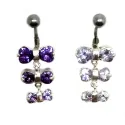 piercing de nombril en argent et acier chirurgical avec 9 strass,vous est proposé par bijouxbijoux.ch