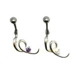 piercing de nombril en argent et acier chirurgical avec 1 strass pour 29 frs .-bijouxbijoux.ch