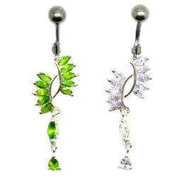 piercing de nombril en argent et acier chirurgical avec des strass pour 49 frs .-bijouxbijoux.ch
