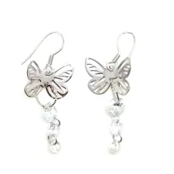 boucles d'oreilles en argent pas cher en forme de papillon .-bijouxbijoux.ch