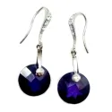 boucles d'oreilles en argent pas cher existe en transparent ou violet.-bijouxbijoux.ch
