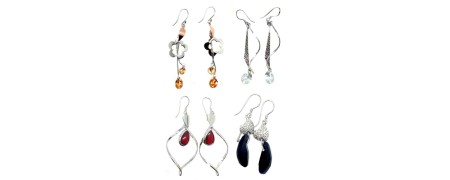 Boucles d'oreilles argent et pierres semi-précieuses