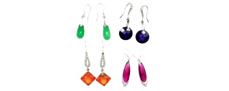 Boucles d'oreilles argent et pierres semi-précieuses