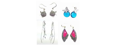 Boucle d'oreille argent et perle