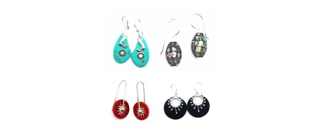 Boucle oreille argent et nacre