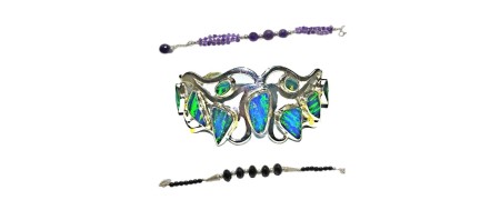 Bracelet en argent et pierres